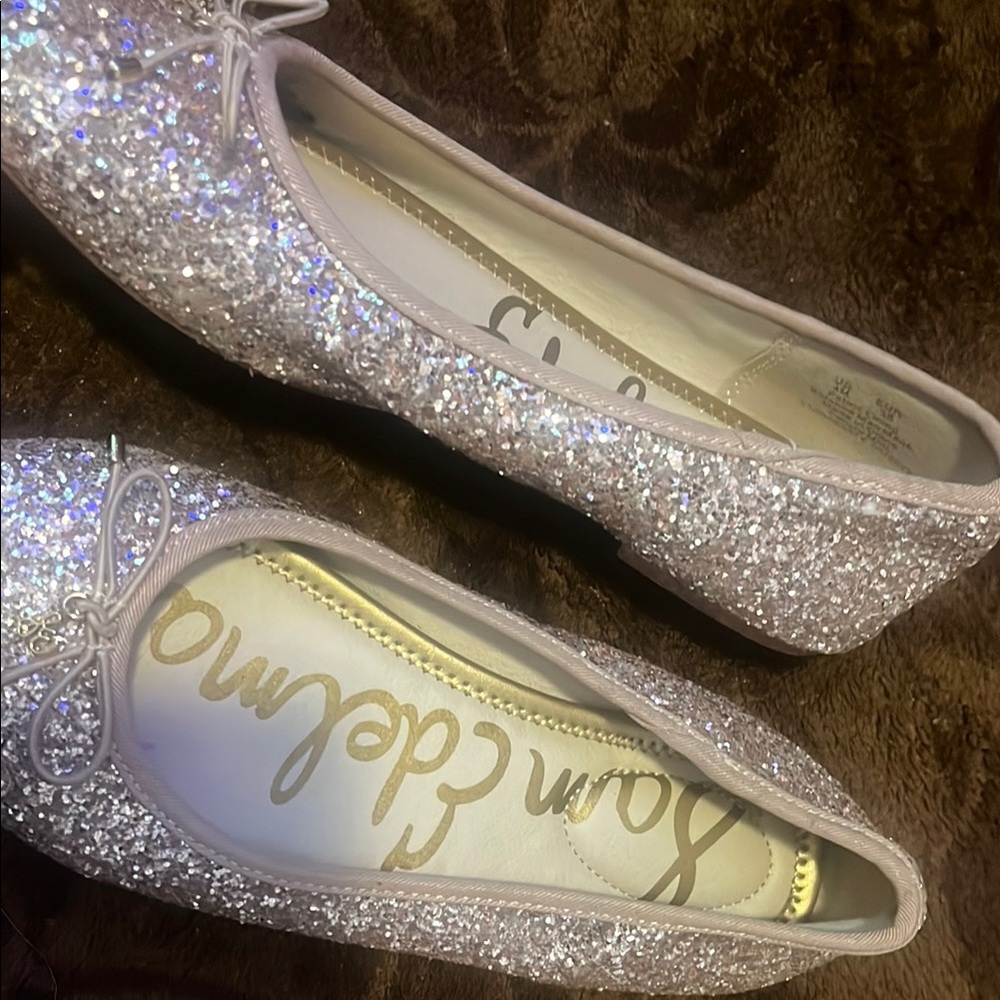 Sam Edelman Silver Glitter Flats